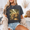 Women's  Doll Face Meme Smoking T Shirt Unisex Cotton Streetwear Oversized Loose Casual Short Sleeve Suitable for All Seasons